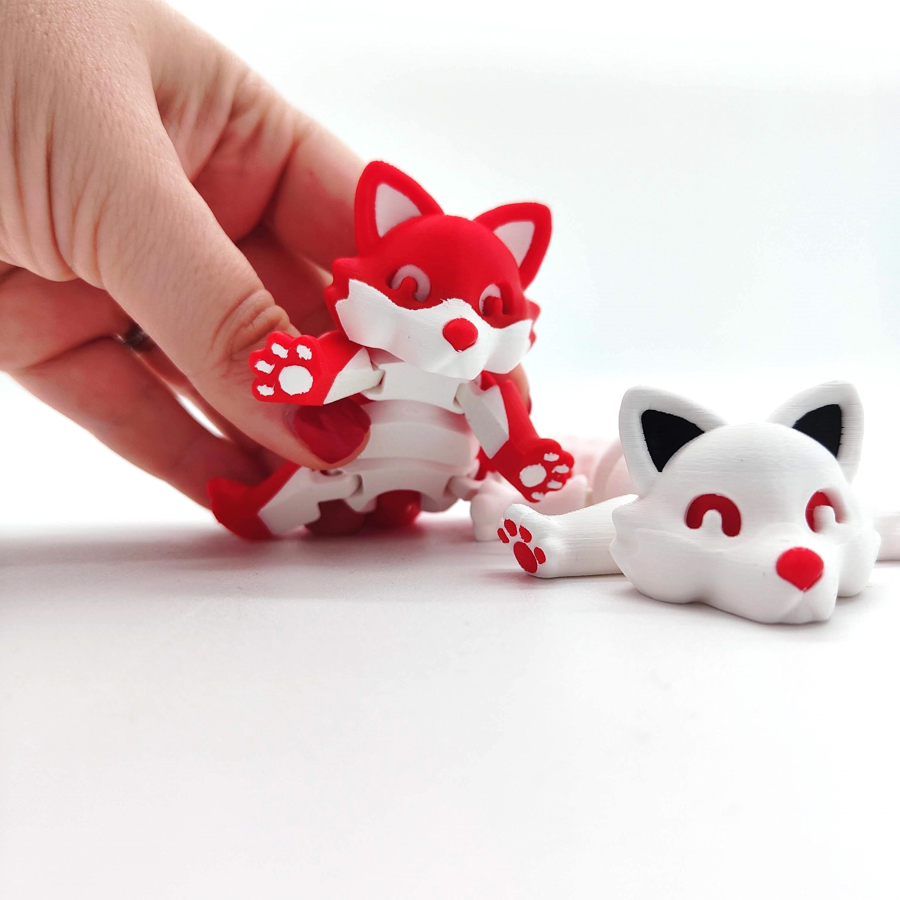 Articulated Fox – Flexible Articulated Animal, Desk Toy, Gift for Fox Lovers, Cute Desk Decor - Fidget Toy